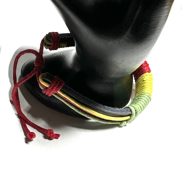 Adjustable Leather & Colorful Cord Bracelet Unisex Boho Hippie Ethnic - Picture 5 of 5